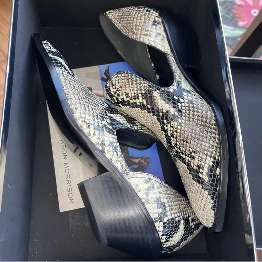 Sigerson Morrison Tabitha Snakeskin Print Cutout Bootie Boots